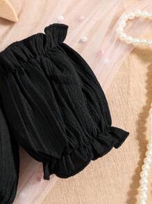 SHEIN Kleines Mädchen schulterfrei Rüschenbesatz, Top & Rüschenbesatz, Rock