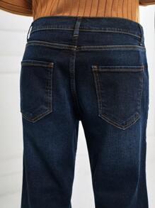 RueChic Men Ripped Straight Leg Jeans - Blue - View 7
