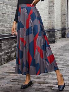 EMERY ROSE 條紋和幾何圖案半身裙 - 彩色 - 查看 5