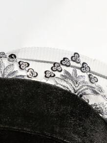 SHEIN SXY Off Shoulder Contrast Sequin Split Hem Velvet Dress