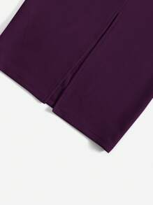 Mulvari Cổ vuông Áo phông Crop & Váy bút chì - Màu tím - Xem 3