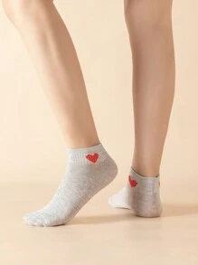 5 đôi tất in hình trái tim - Nhiều màu - Xem 5