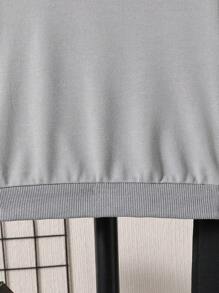 SHEIN Young Boy Two Tone Sweatshirt & Sweatpants - Grey - View 6