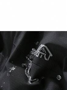 Men Letter Graphic Zip Up Hooded Jacket - Black - View 5