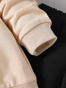 Young Boy Bird Print Sweatshirt & Sweatpants - Khaki - View 6