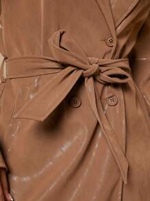 SHEIN SXY Gabardina de cuello con solapa con botones