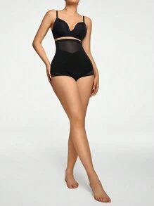 SHEIN Shape High Waisted Mesh Insert Shapewear Panty