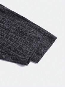 SHEIN CURVE+ 大碼挖肩假兩入組T恤 - 灰色 - 查看 5