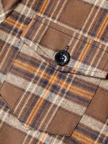 Manfinity Men Plaid Print Single Breasted Blazer - Coffee Brown - View 3