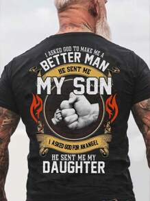 Men's Comfortable Short Sleeve Graphic T-Shirt, Father's Day Gift