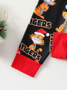 男童聖誕印花撞色條紋修身睡衣套裝 - 彩色 - 查看 3