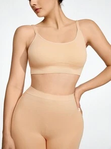 SHAPORA Chất rắn Áo Shapewear Bras - Màu be - Xem 4
