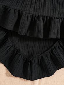 SHEIN Kleines Mädchen schulterfrei Rüschenbesatz, Top & Rüschenbesatz, Rock