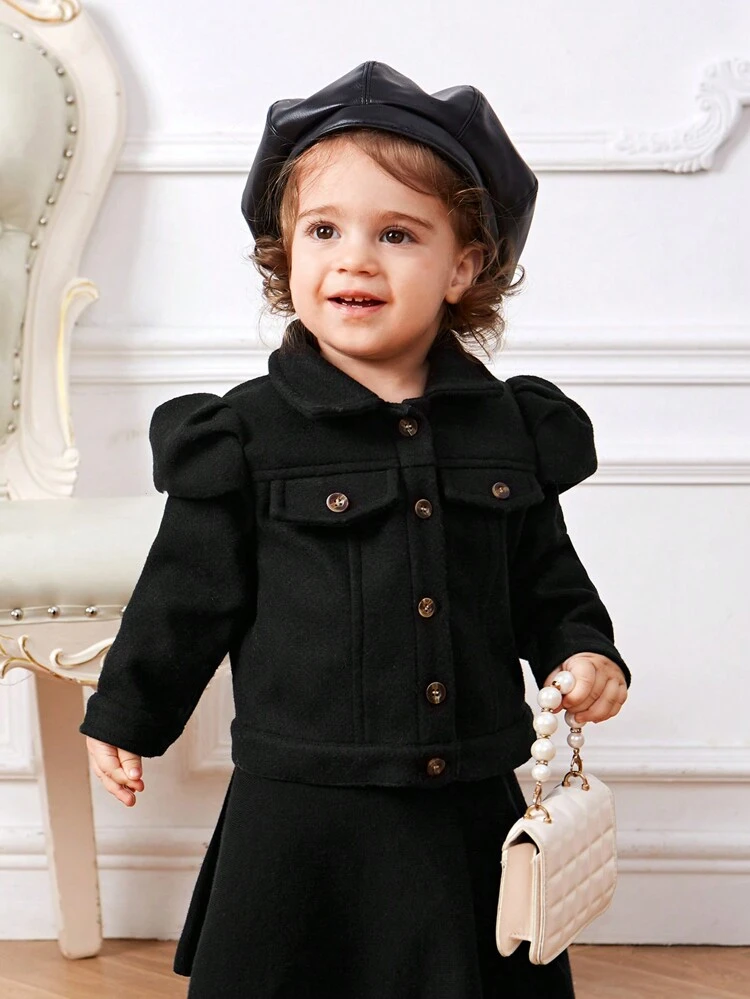 女の子赤ちゃん フラップ詳細 ジゴスリーブ ジャケット