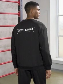 Manfinity Sport Corelite 男士純色運動衫和運動長褲,運動套裝,運動服 - 黑色 - 查看 4