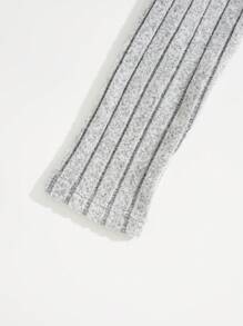 SHEIN EZwear 素色T恤&喇叭褲 - 淺灰色 - 查看 4