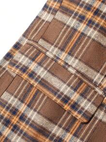 Manfinity Men Plaid Print Single Breasted Blazer - Coffee Brown - View 8