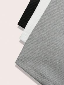 SHEIN Unity 3 piezas Top de tirantes con encaje en contraste fruncido - Multicolor - Ver 4