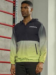 Nam Đồ họa Chữ cái Bóng Dây rút áo có mũ Windbreaker Jacket - Nhiều màu - Xem 5