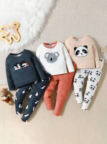 Baby Boy 3sets Cartoon Graphic Snug Fit PJ Set - Multicolor - View 1