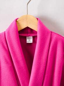 SHEIN Young Girl Shawl Collar Overcoat