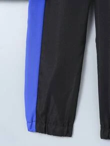 Young Boy Colorblock Half Zip Hoodie & Sweatpants - Multicolor - View 5