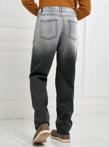 RueChic Men Ombre Straight Leg Jeans - Black - View 2