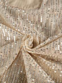 大碼亮片裝飾蝙蝠袖襯衫 - 金色 - 查看 5