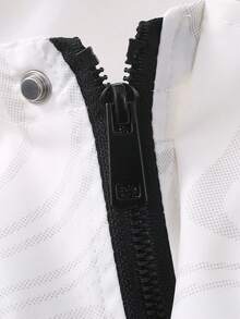 Manfinity Hypemode 男士拼色拉鍊束口帽風衣（不含上衣） - 白色 - 查看 6