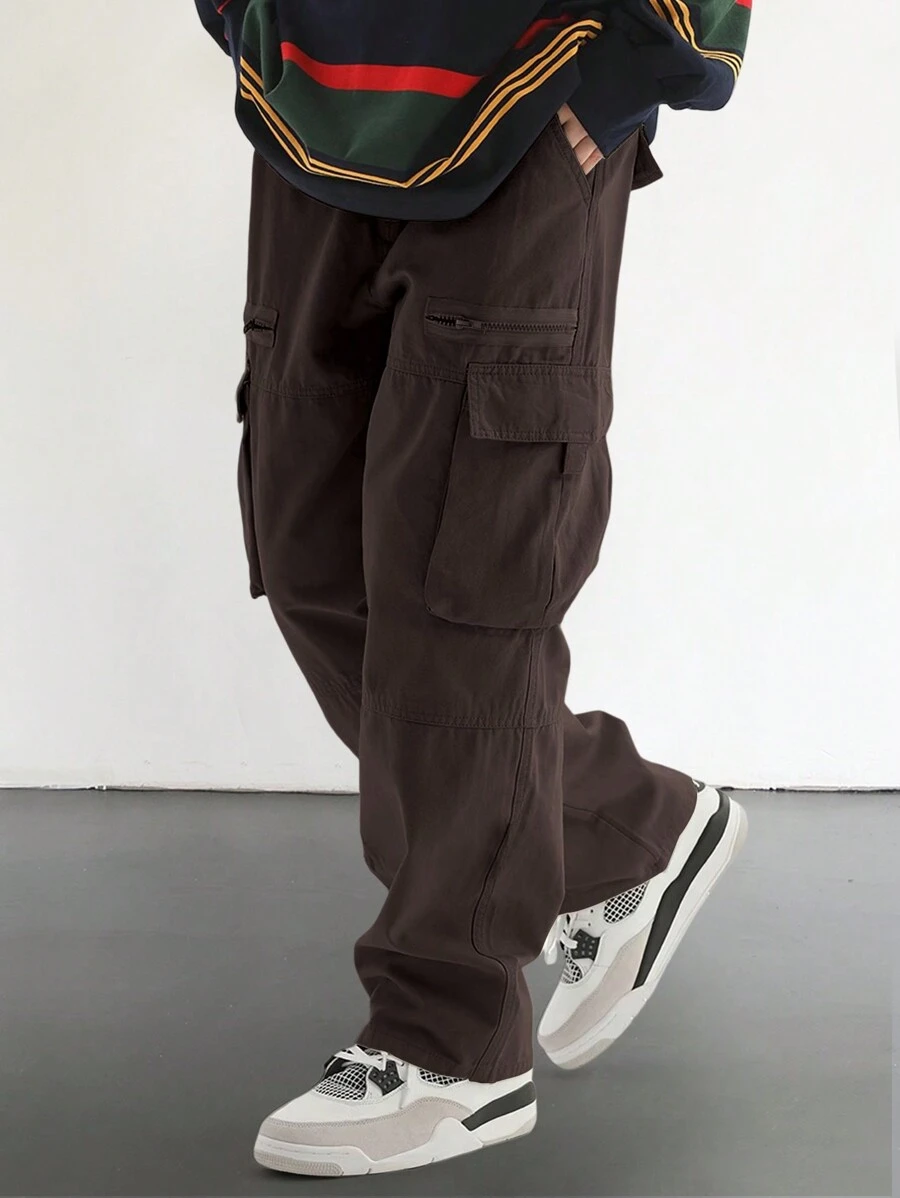 Loose-Fit Men's Cargo Pants With Flap Pockets And Side Pockets