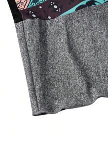 EMERY ROSE Talla grande Vestido con capucha con estampado geométrico bajo con fruncido - Multicolor - Ver 4