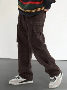Loose-Fit Men's Cargo Pants With Flap Pockets And Side Pockets
