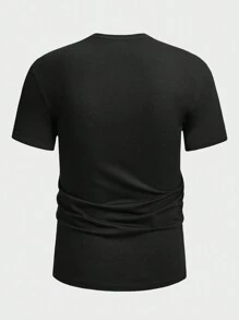 GENTILAND Nam Đồ họa ô tô và chữ cái Áo thun - màu đen - Xem 2