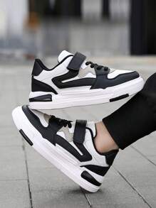 Scarpe da ginnastica chunky facili da indossare per bambini, autunno e inverno, scarpe sportive per studenti - Bianco e nero - Visualizzare 2