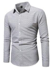 Manfinity Mode Men Allover Print Button Up Shirt - Grey - View 1