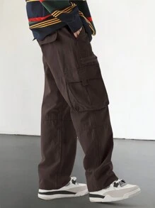 Loose-Fit Men's Cargo Pants With Flap Pockets And Side Pockets