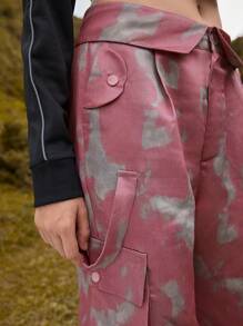 In My Nature Letter Graphic Flap Pocket Side Cargo Pants - Rusty Rose - View 6