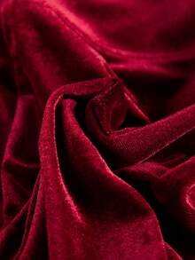 Split Hem Velvet Flare Leg Pants - Burgundy - View 3