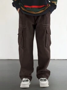 Loose-Fit Men's Cargo Pants With Flap Pockets And Side Pockets