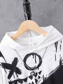 SHEIN Tween Boy Cartoon Graphic Two Tone Sweatshirt - Multicolor - View 5