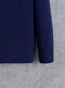 SHEIN 秋冬款小男孩拼色立领毛衣 - 彩色 - 查看 4