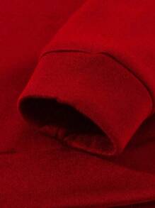 Manfinity Homme Men's Loose Fit Plus Size Christmas Printed Hoodie - Burgundy - View 3