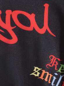 Tween Boy Fire & Slogan Graphic Thermal Hoodie