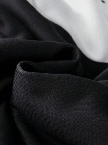 SHEIN 男小童標語圖案加絨內裏飛行員夾克和運動褲 - 黑色 - 查看 3