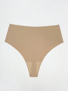 High Waisted Thong - Apricot - View 6