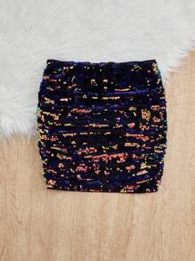 Cô gái Tween Đồ trang trí tấm lóng lánh Viền ven Viền hoa tulip Váy - Nhiều màu - Xem 2