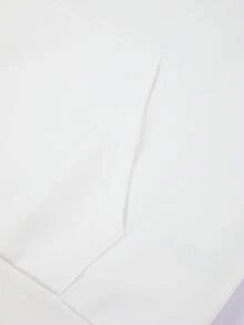 Manfinity LEGND Men Letter Graphic Kangaroo Pocket Drawstring Hoodie - White - View 4