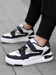 Scarpe da ginnastica chunky facili da indossare per bambini, autunno e inverno, scarpe sportive per studenti - Bianco e nero - Visualizzare 4