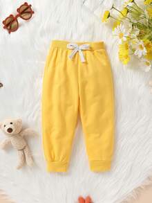 Baby Girl Bear Print Sweatshirt & Sweatpants - Yellow - View 3
