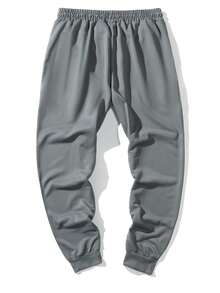 Manfinity Hypemode 男士星星&字母圖案腰部抽繩衛褲 - 深灰色 - 查看 2